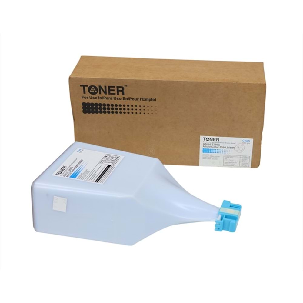 Ricoh AF 3260C Mavi Muadil Toner, AFICIO 3260 C, COLOR 5560, COLOR 5560 V, 888371, 530 GR, (Made in USA)