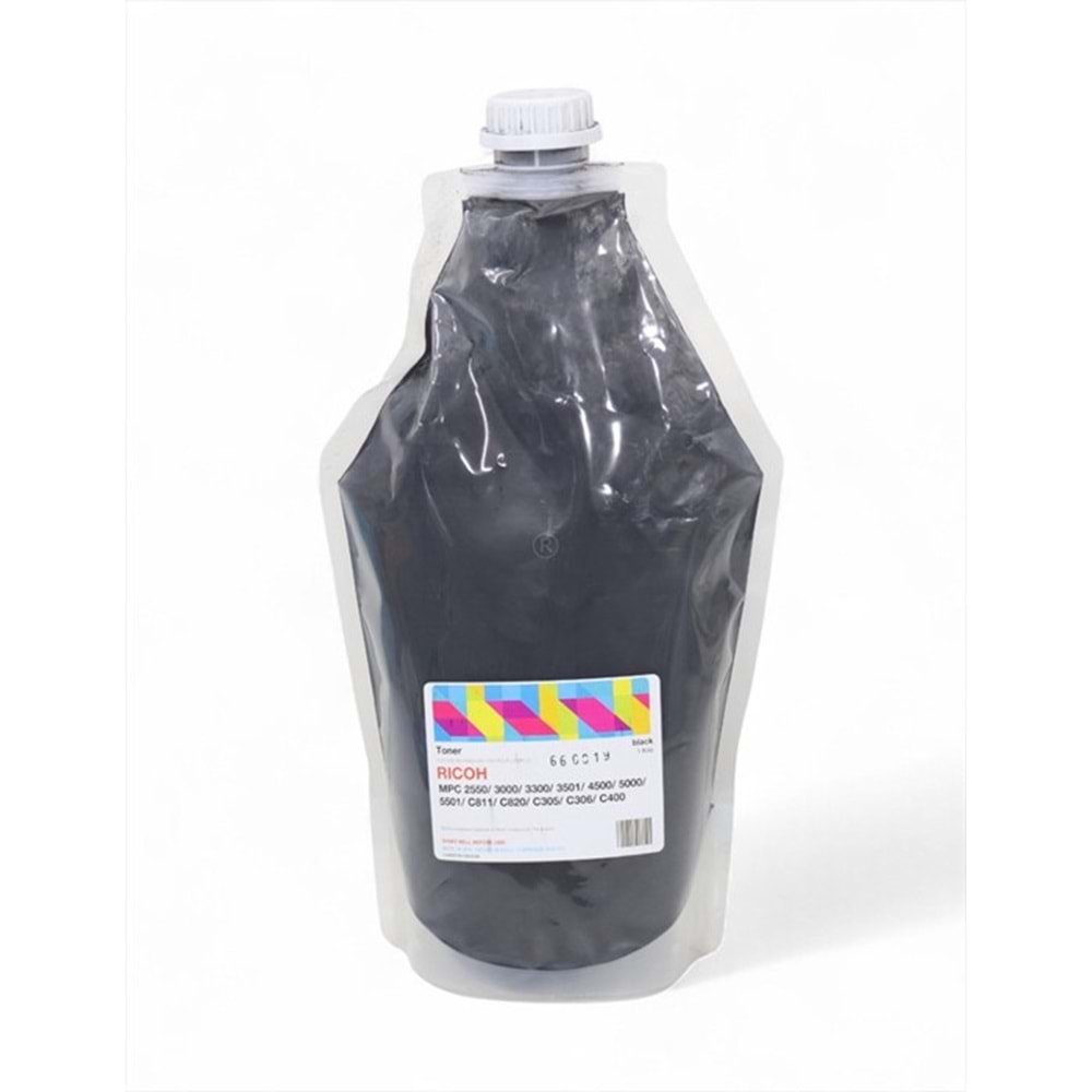 Ricoh MP C 2550 Siyah Dolum Muadil Toner, AFICIO MP C 305, C 2030, C 2530, C 2550, C 4500, C 5501, 1KG.(Made in USA)