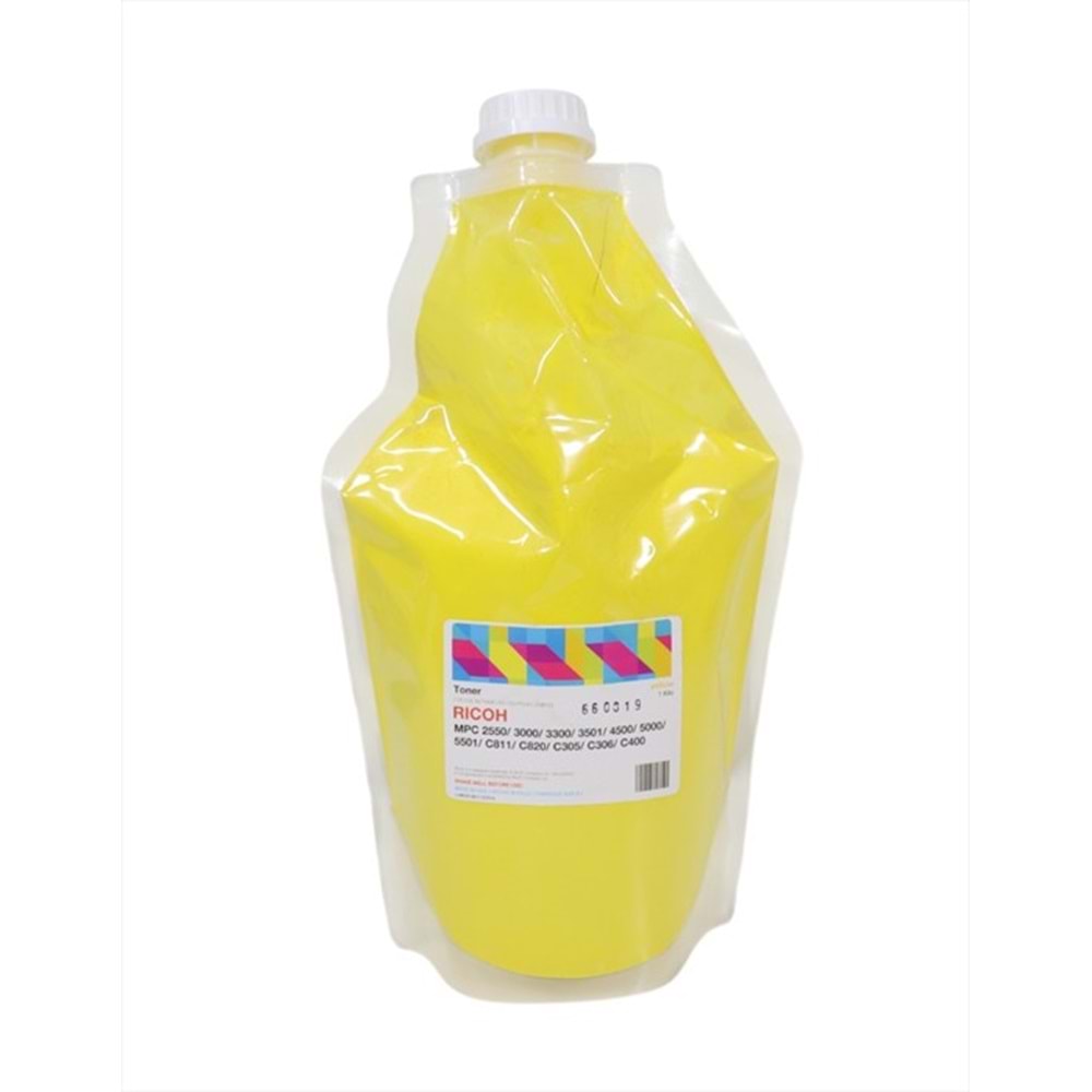 Ricoh MP C2550 Sarı Dolum Muadil Toner, AFICIO MP C 305, C 2030, C 2530, C 2550, C 4500, C 5501, 1KG.(Made in USA)
